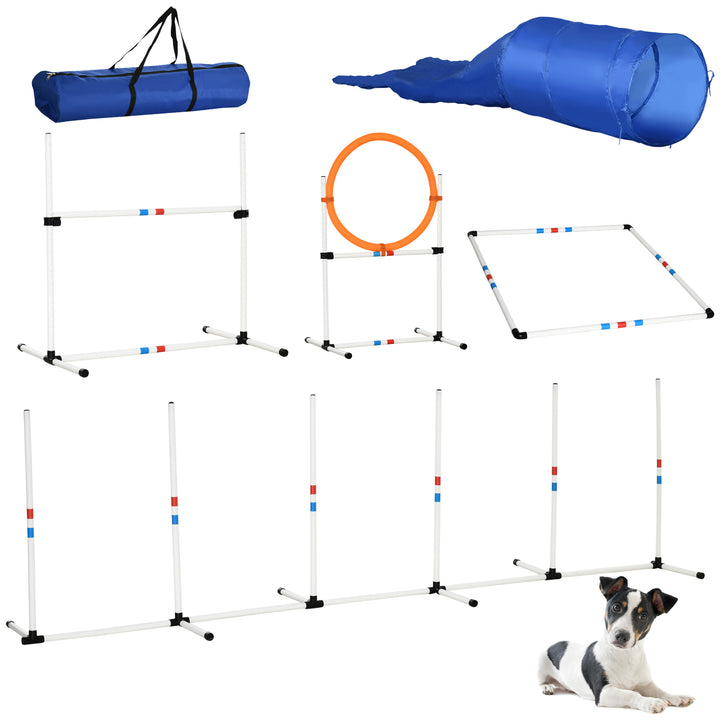 PawHut Dogs PE Set-of-5 Obstacle Agility Training Set White