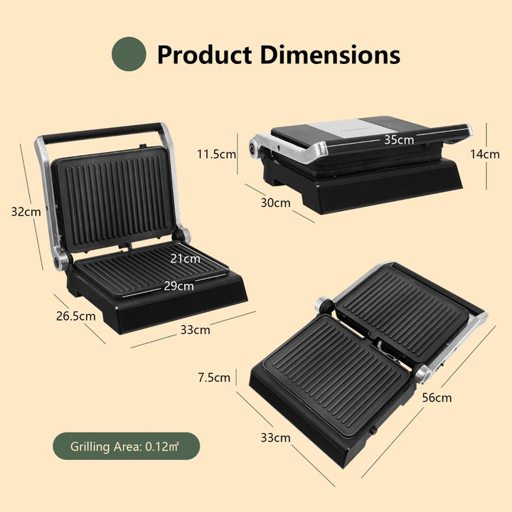 Non-Stick Electric Grill with Adjustable Temperature