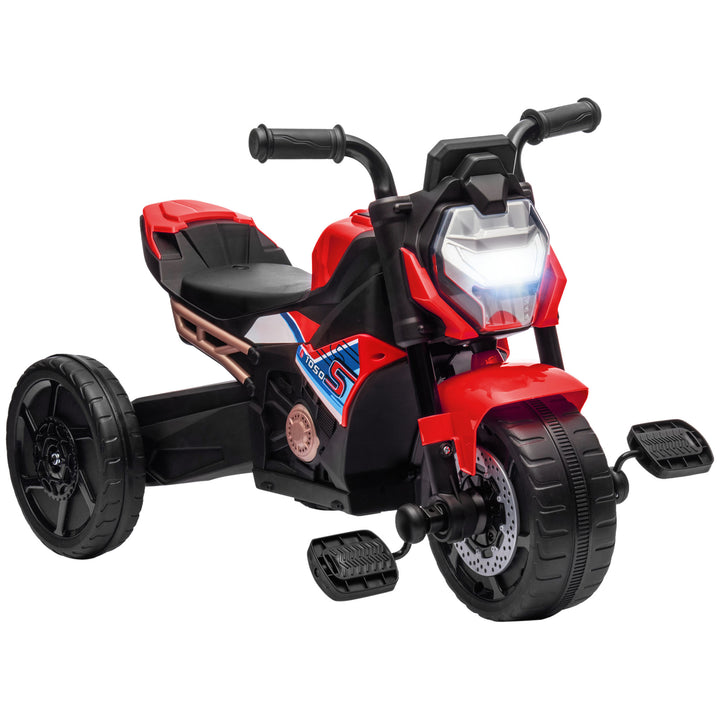 Motorcycle Design 3 in 1 Toddler Trike, Balance Bike with Headlight-Red