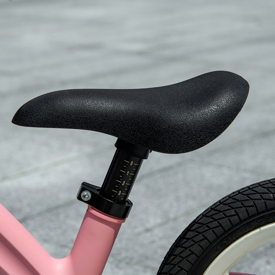 Kids Balance Bike, Lightweight with Adjustable Seat, Rubber Wheels - Pink