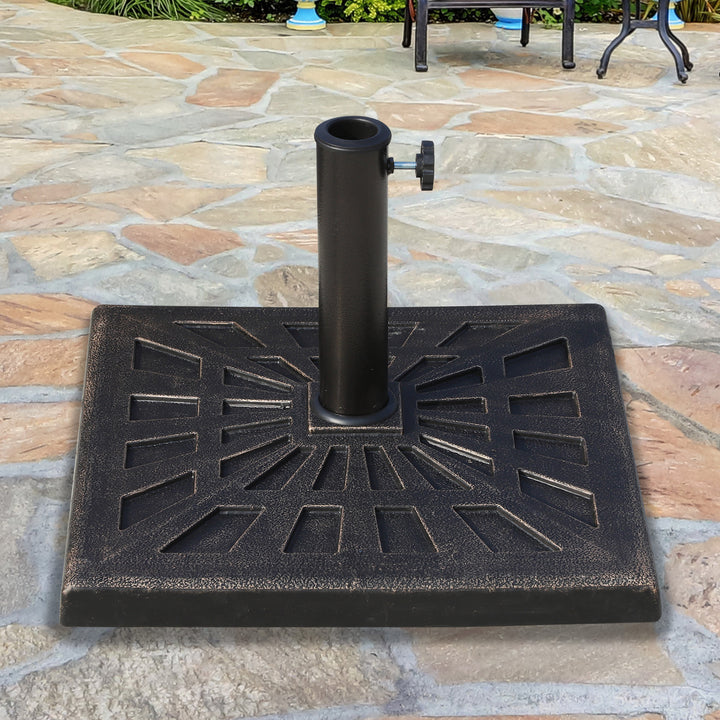 15kg Parasol Base Durable Patterned Garden Patio Square Umbrella Stand Base Bronze