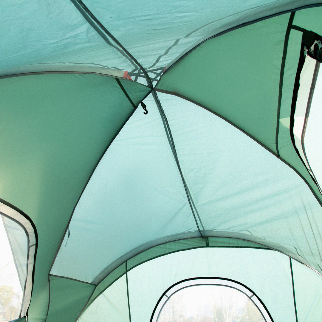 5-6 Man Dome Camping Tent Hiking Shelter UV Protection 3000mm Water Resistant Tunnel Tent - Dark Green