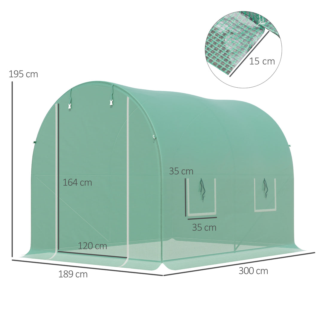 Walk-in Greenhouse, 3 x 2 M-Green