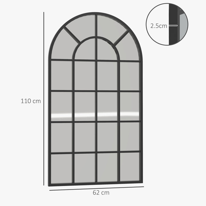 Arched Decorative Wall Mirror, Modern Window Mirror for Home Decor 110 x 62 cm