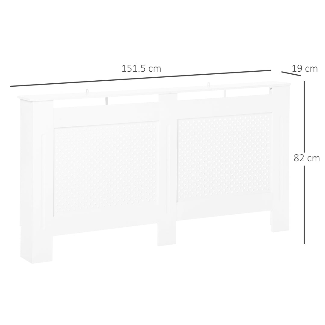 Wooden Radiator Cover Heating Cabinet Modern Home Furniture Grill Style White Painted (Large)