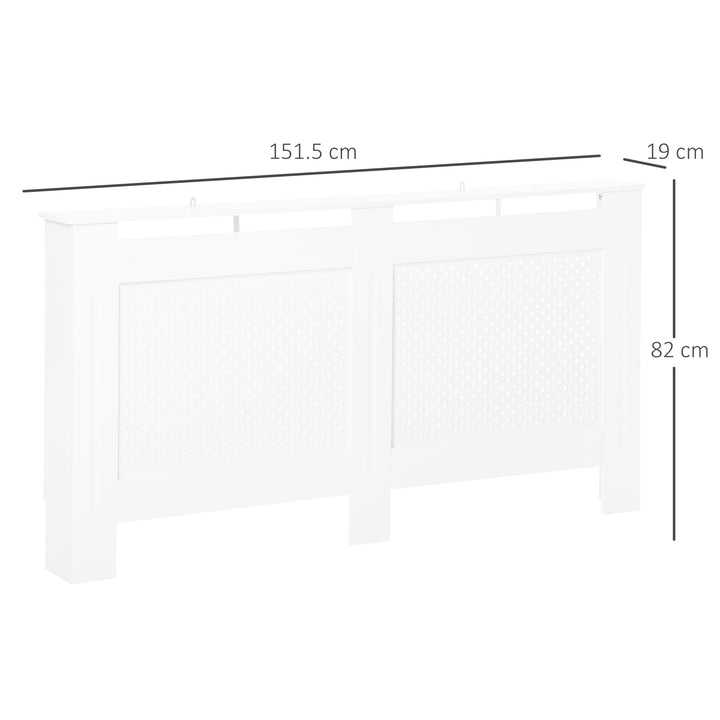 Wooden Radiator Cover Heating Cabinet Modern Home Furniture Grill Style White Painted (Large)