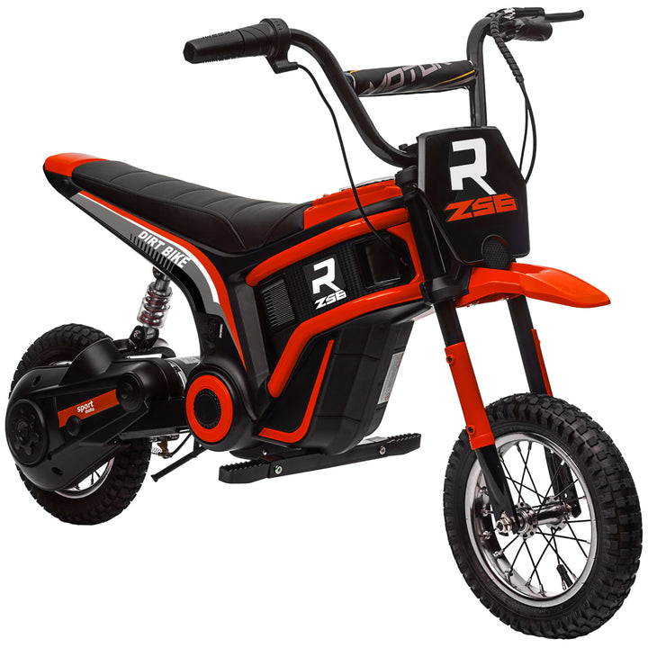 24V Electric Motorbike, Dirt Bike with Twist Grip Throttle, Music Horn, 12" Pneumatic Tyres, 16 Km/h Max. Speed, Red