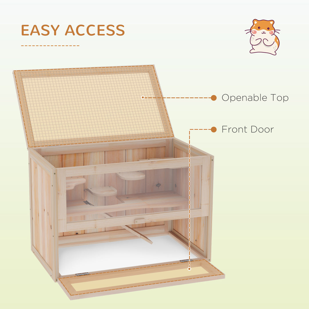 Wooden Hamster Cage Small Animal House Pets at Home, 60 x 35 x 42 cm