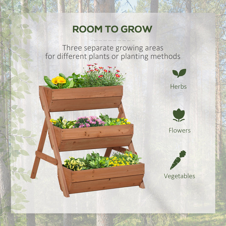 Wooden Bed Elevated Planter Box Kit, for Flower, Vegetable-Brown