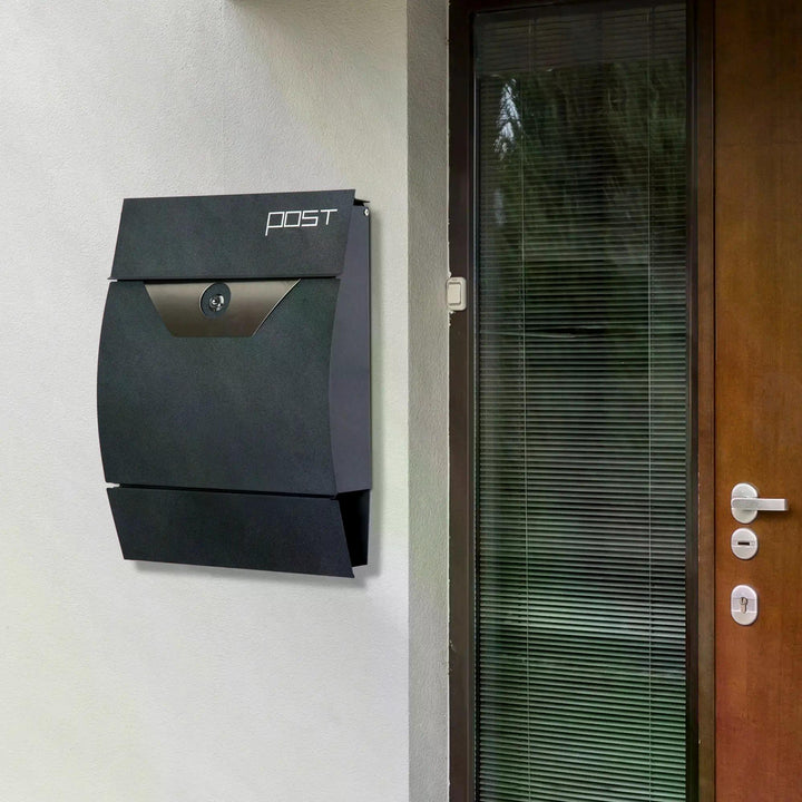 Lockable Mail Box, Wall-mounted, Steel-Grey