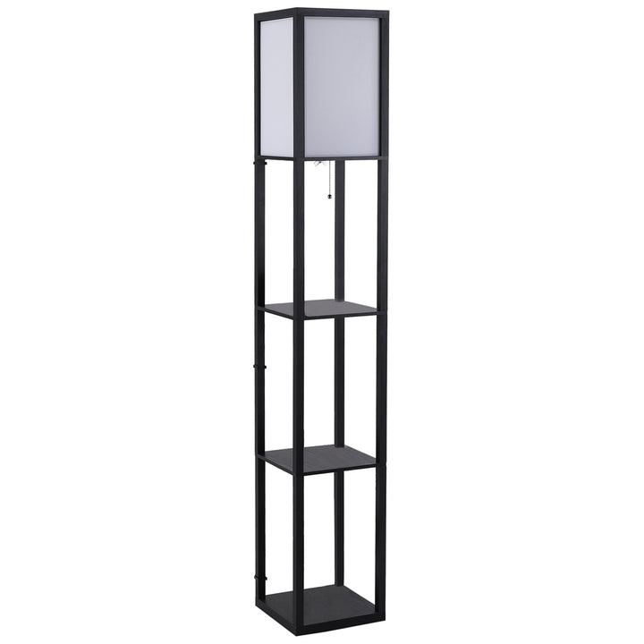 Modern Shelf Floor Lamp Soft Light 4-tier Open Shelves Living Room Storage Display