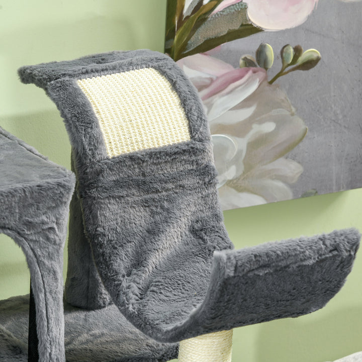 Cat Tree for Indoor Cats, Climbing Tower with Scratching Posts-Dark Grey