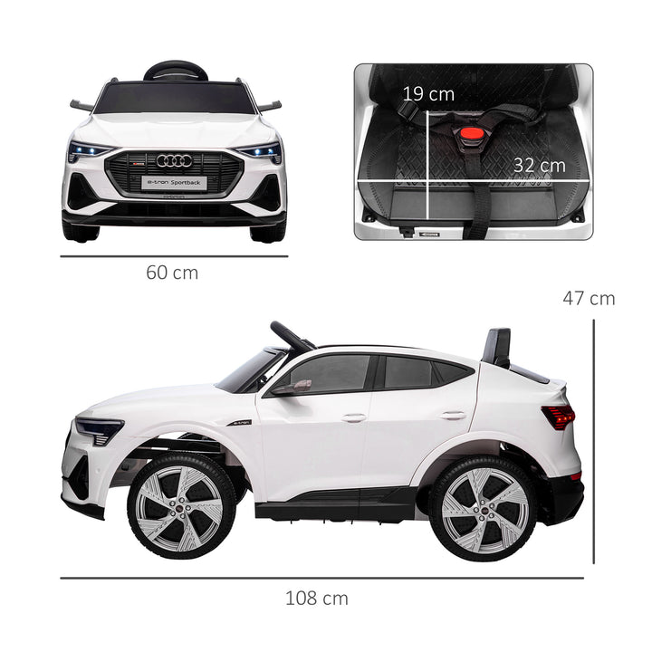 Kids Electric Ride-On Car, with Remote Control, Horn - White