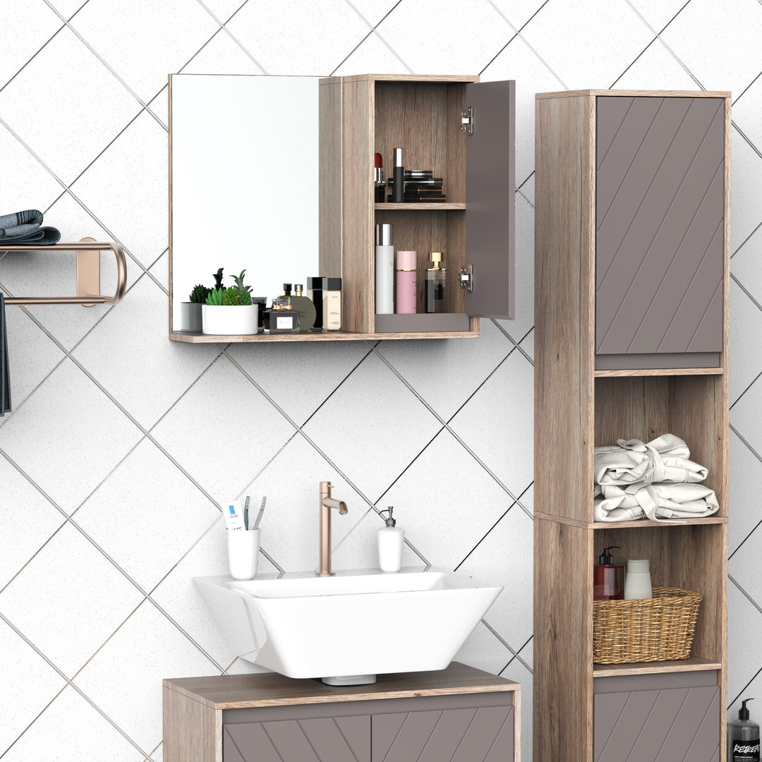 MDF Wall Mounted Bathroom Cabinet w/ Mirror