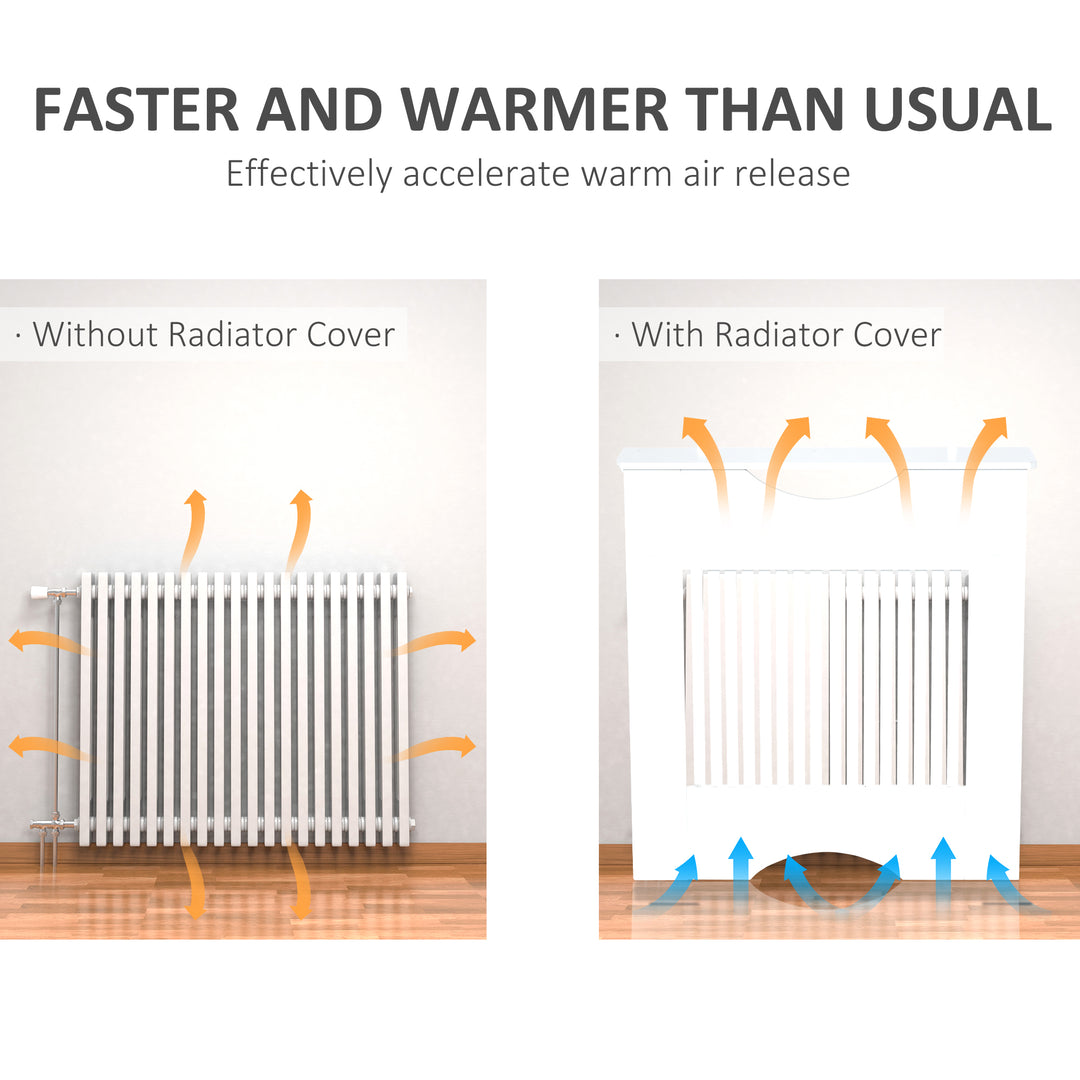 Radiator Cover W/E1 Class 12mm MDF Engineered Wood, 78W x 19D x 80.5Hcm-White