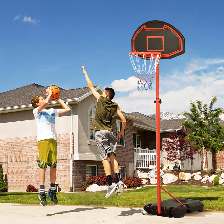 Steel Frame Adjustable Basketball Hoop Stand Black/Red