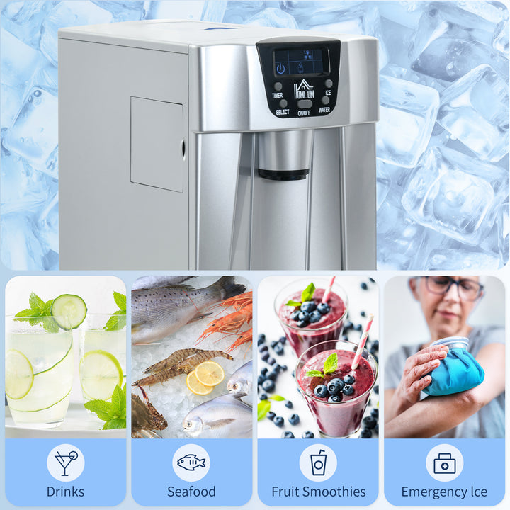 Ice Maker Machine and Water Dispenser, Counter Top, No Plumbing Required