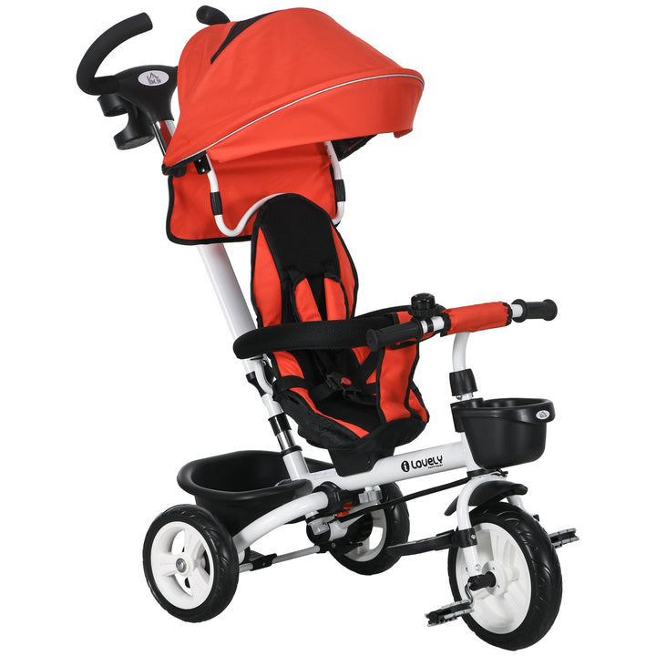 Baby Push Tricycle with Parent Handle for 1-5 Years Old, Red