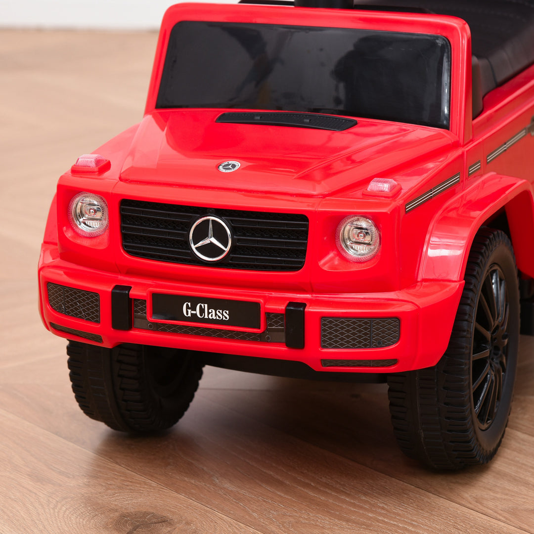 Compatible Kids Children's Ride-On Push Along Car Sliding Walker Mercedes-Benz G350 Licensed Floor Slider Vehicle with Steering Wheel Red