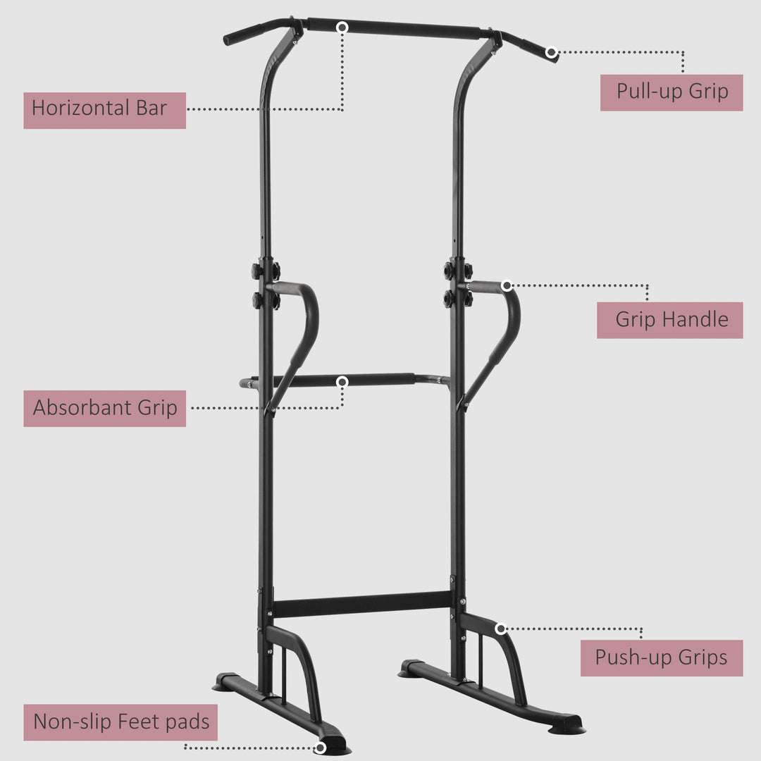 Pull Up Bar Multi-Function Height Adjustable Power Tower Dip Station Equipment