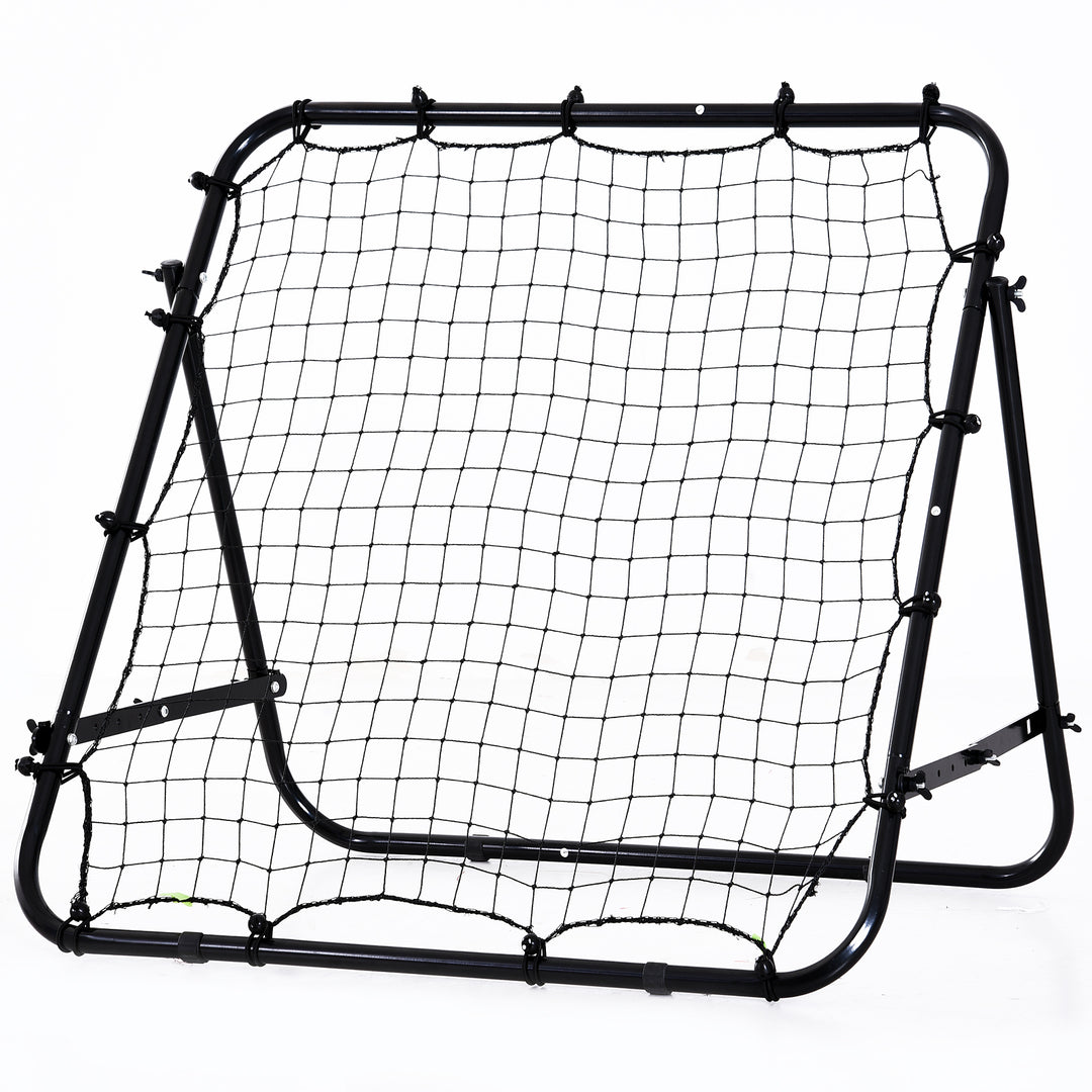 HOMCOM Adults Football Training Aid Multi-Sports Practice W/PE Mesh Metal Tube, 108W x 100D x 65Hcm-Black