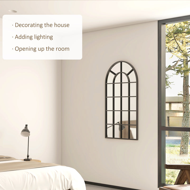 Arched Decorative Wall Mirror, Modern Window Mirror for Home Decor 110 x 62 cm