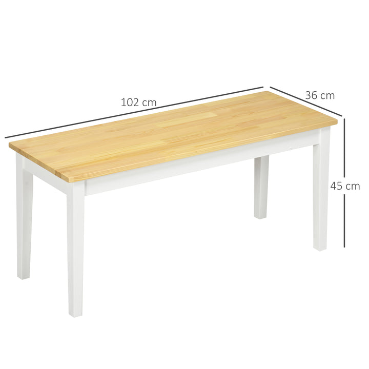 Wood Dining Bench, White Base