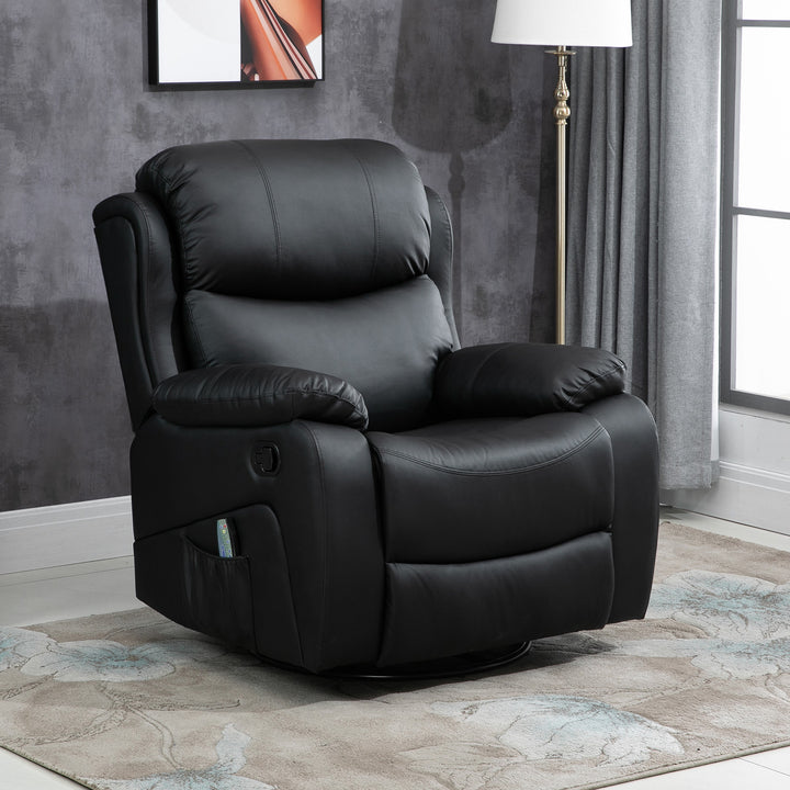 Reclining Chair with 8 Massage Points and Heat- Black