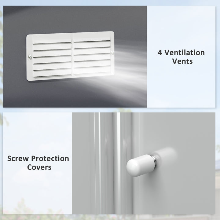 Outsunny 6.5 x 11FT Foundation Ventilation Steel Outdoor Garden Shed Grey