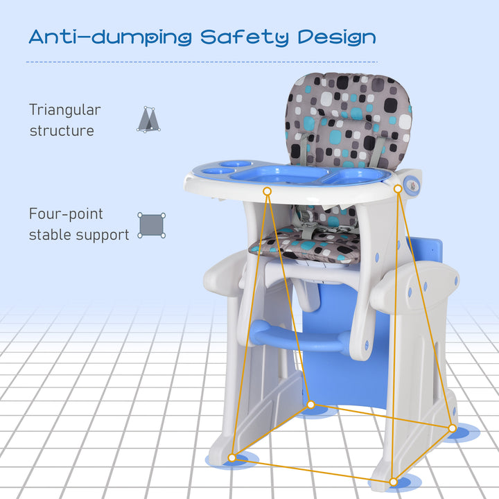 HDPE 3-in-1 Baby Booster High Chair Blue