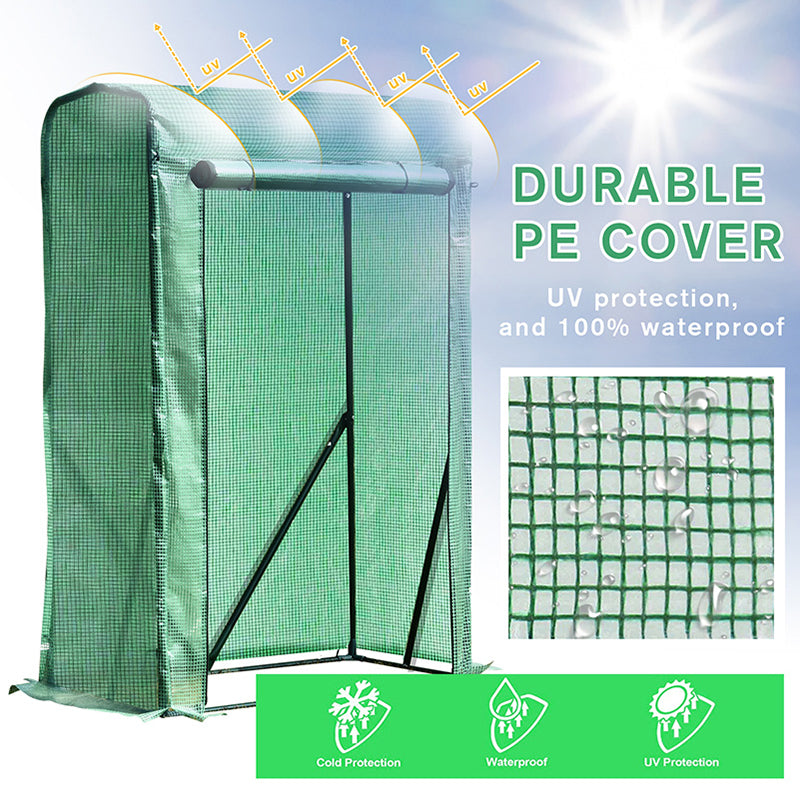 Outsunny Outdoor PE Greenhouse Steel Frame Plant Cover with Zipper 100L x 50W x 150HCM - Green