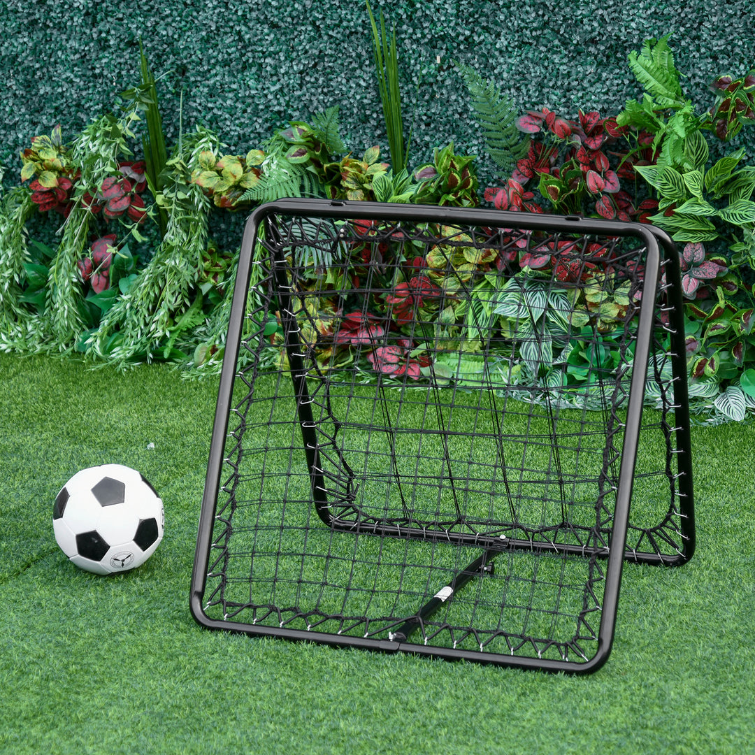 Angle Adjustable Double Sided Rebounder Net Training Aid Target Soccer Goal Kickback For Football, Baseball, Basketball - 75L x 75W cm