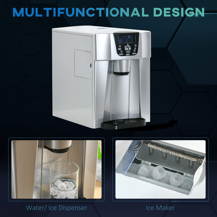 Ice Maker Machine and Water Dispenser, Counter Top, No Plumbing Required