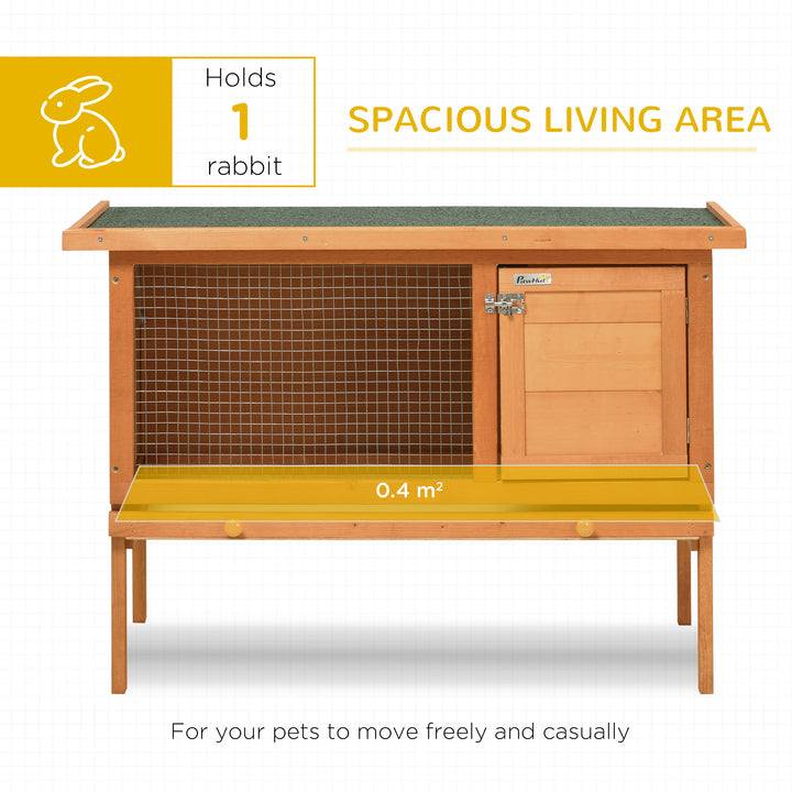 Pawhut Rabbit Hutch,90Lx45Wx65H cm-Fir Wood