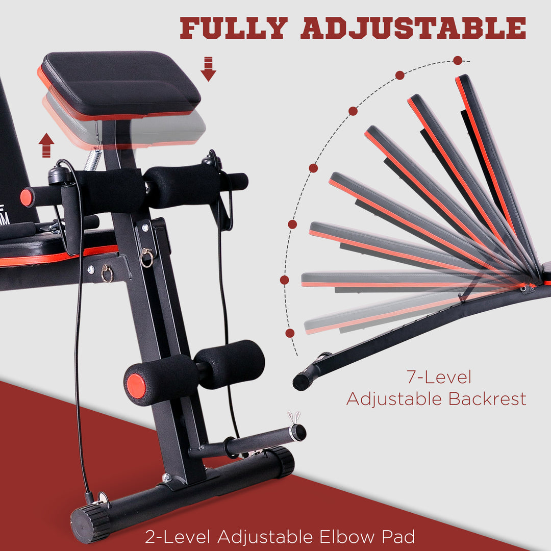 Foldable Adjustable Dumbbell Weight Lifting Sit Up Ab Bench Home Training Gym Incline Flat Multiuse Workout Exercise Fitness