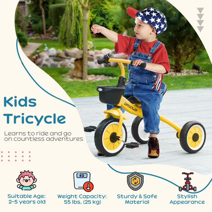 Kids Trike, Tricycle, with Adjustable Seat- Yellow