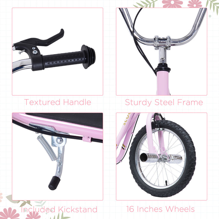 Youth Scooter Adult Teen Push Scooter Kids Children Stunt Scooter Bike Bicycle Ride On 16" Pneumatic Tyres , Pink