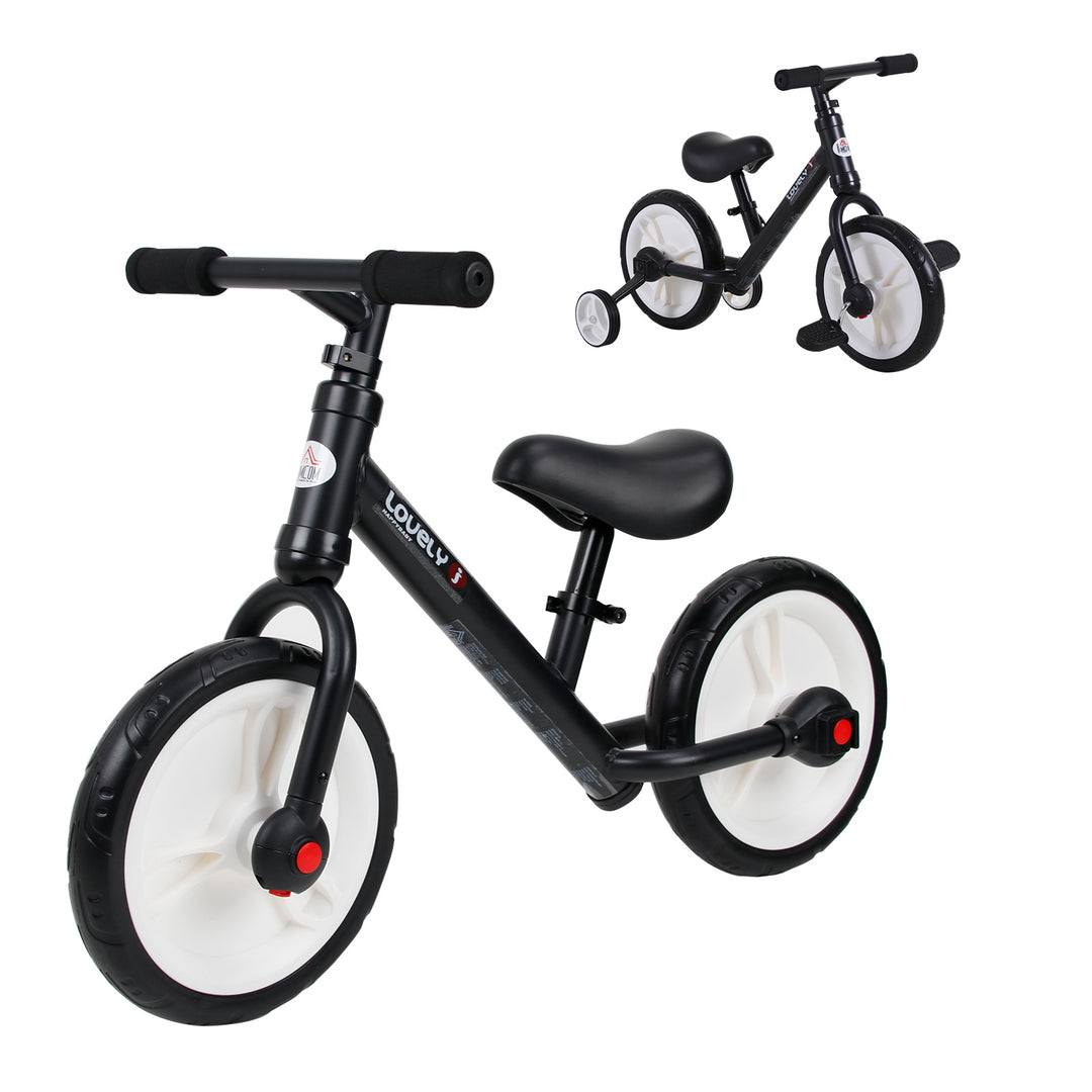 PP Toddlers Removable Stabiliser Balance Bike Black