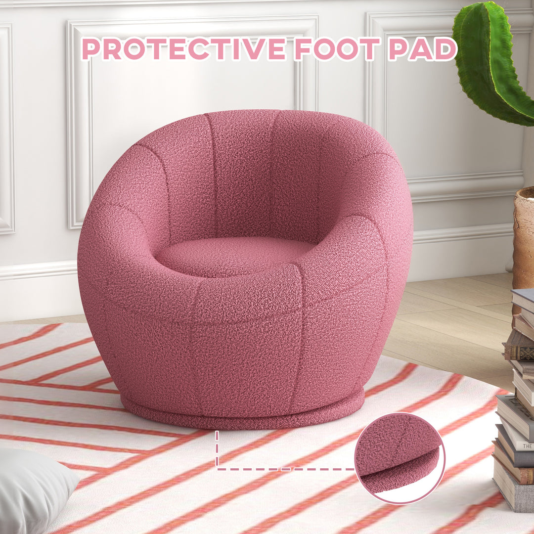 Modern Accent Chair, Swivel Upholstered Armchair-Pink