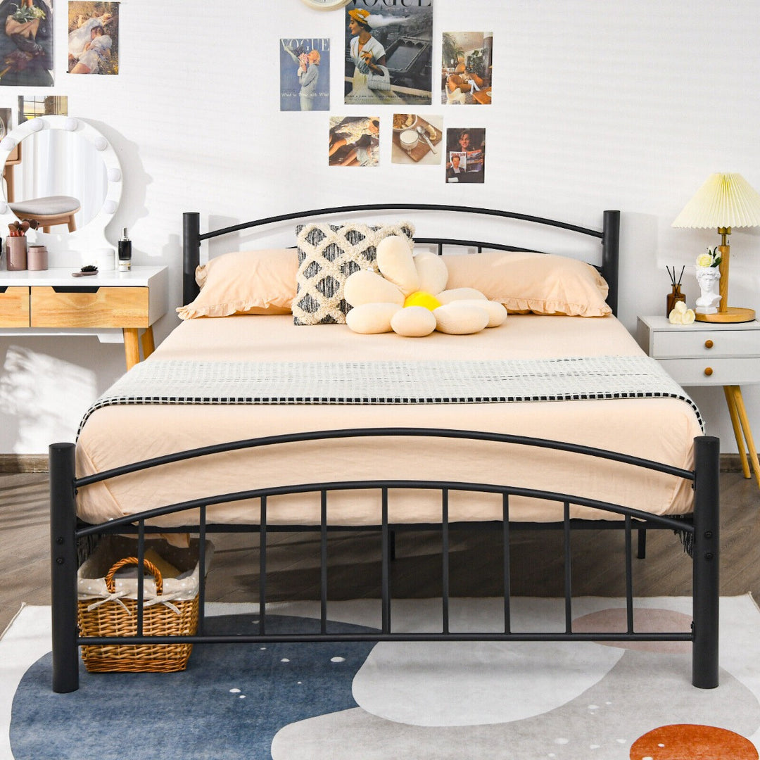 Metal Bed Frame Platform Bed with Headboard for Bedroom-Queen size