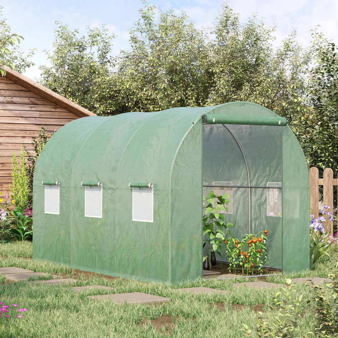 Walk in Polytunnel Outdoor Garden Greenhouse with Windows and Door (3 x 2M)