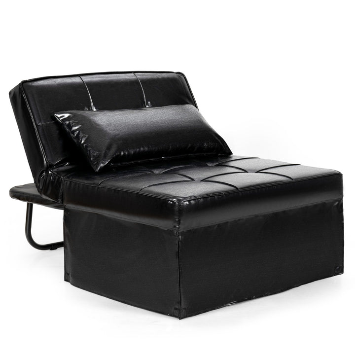 4 in 1 Convertible Sofa Bed with Adjustable Backrest-Black