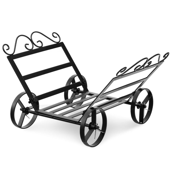 Heavy Duty Metal Firewood Rack with Wheels