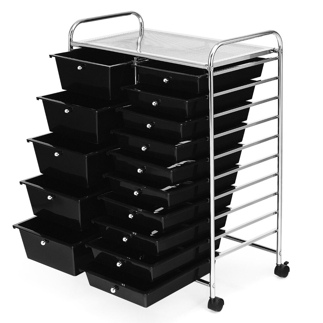 Rolling Storage Cart with 4 Wheels for Beauty Salon-Black