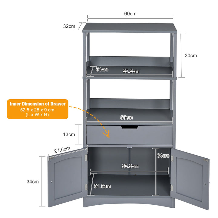Multipurpose Storage Cabinet with Drawer for Bathroom-Grey