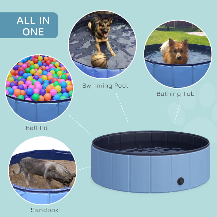 Pet Swimming Pool, Non-Slip and Foldable-Blue