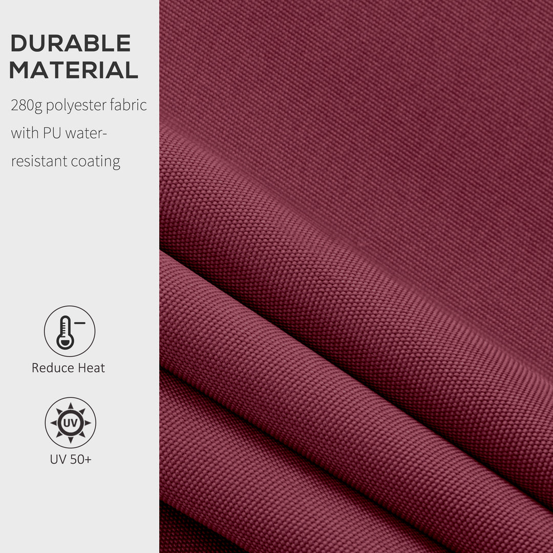 3x4m Garden Patio Retractable Manual Awning Window Door Sun Shade Canopy with Fittings and Crank Handle Wine Red