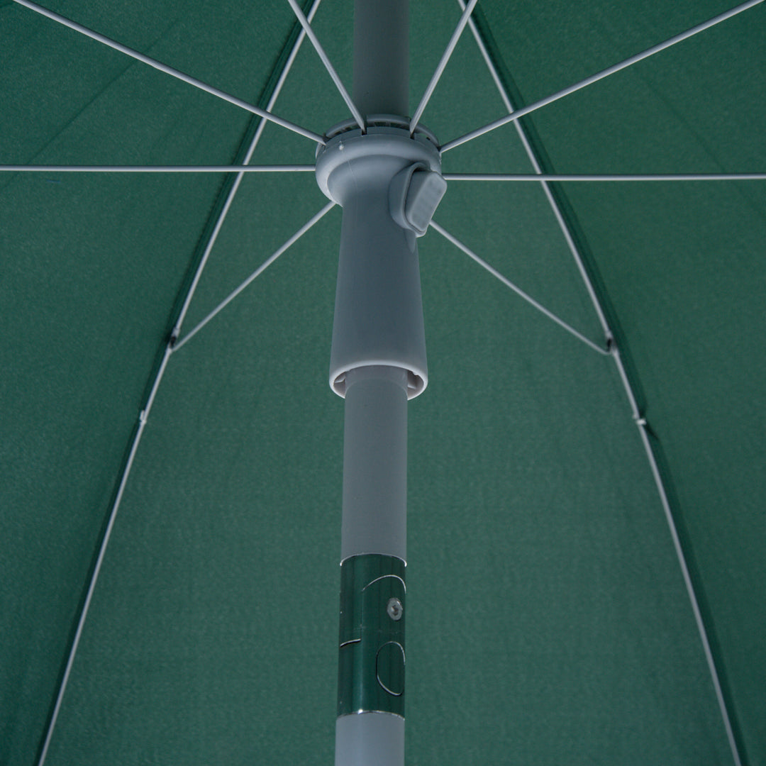 Outsunny Beach Umbrella Parasol,φ2.2m, Steel-Dark Green