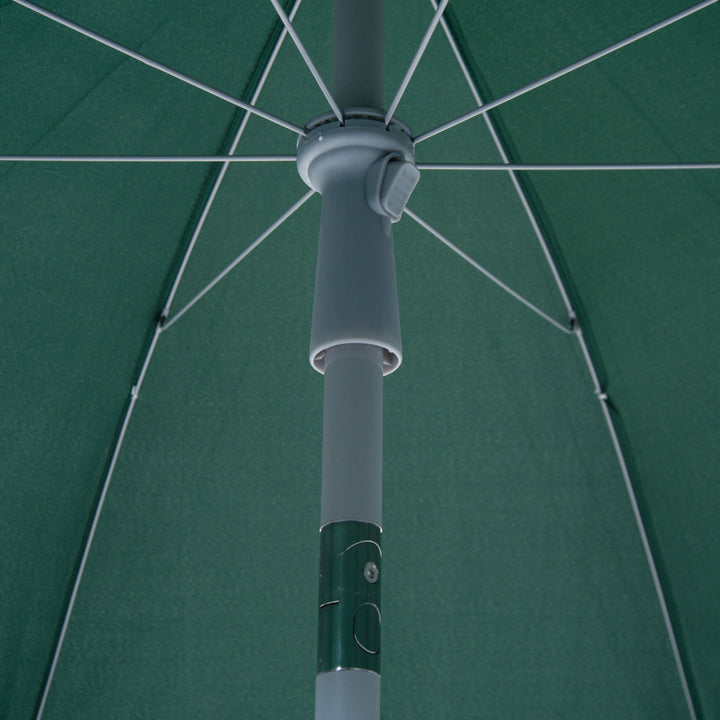 Outsunny Beach Umbrella Parasol,φ2.2m, Steel-Dark Green