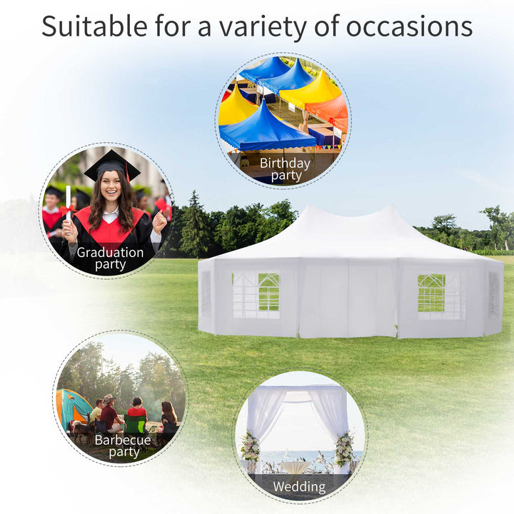 8.9x6.5 m Waterproof Marquee Canopy-White